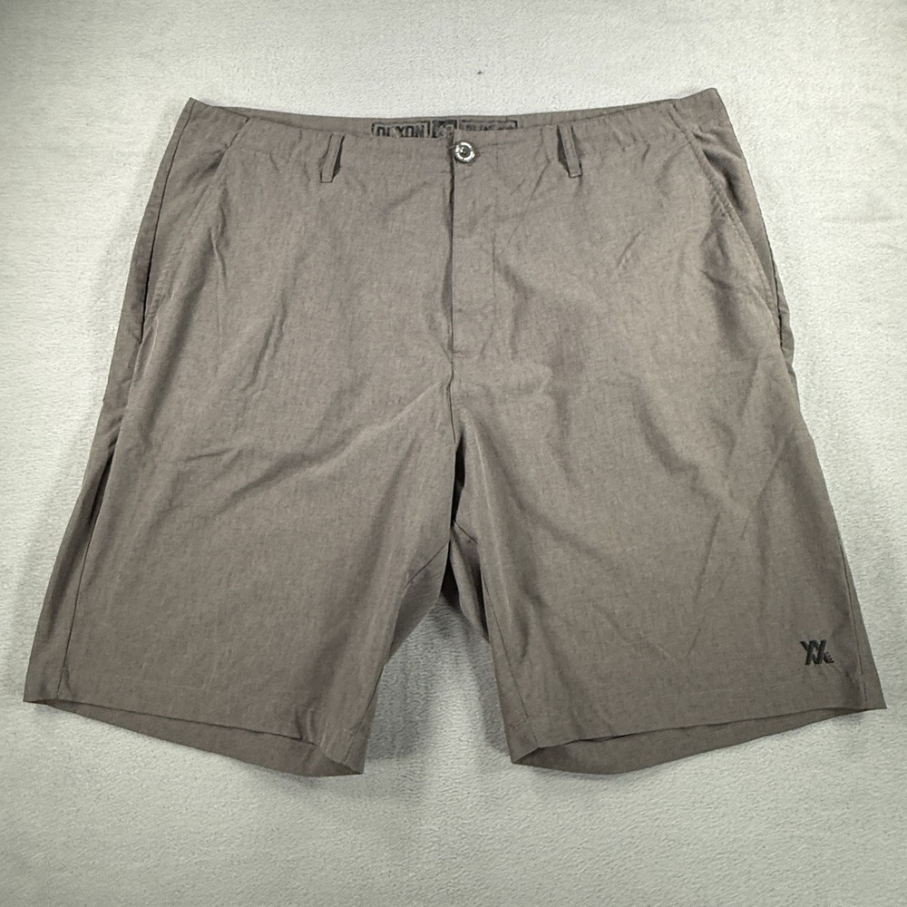 Dixxon Flat Front Stretch Microfiber Hybrid Chino Shorts Gray Men's 42